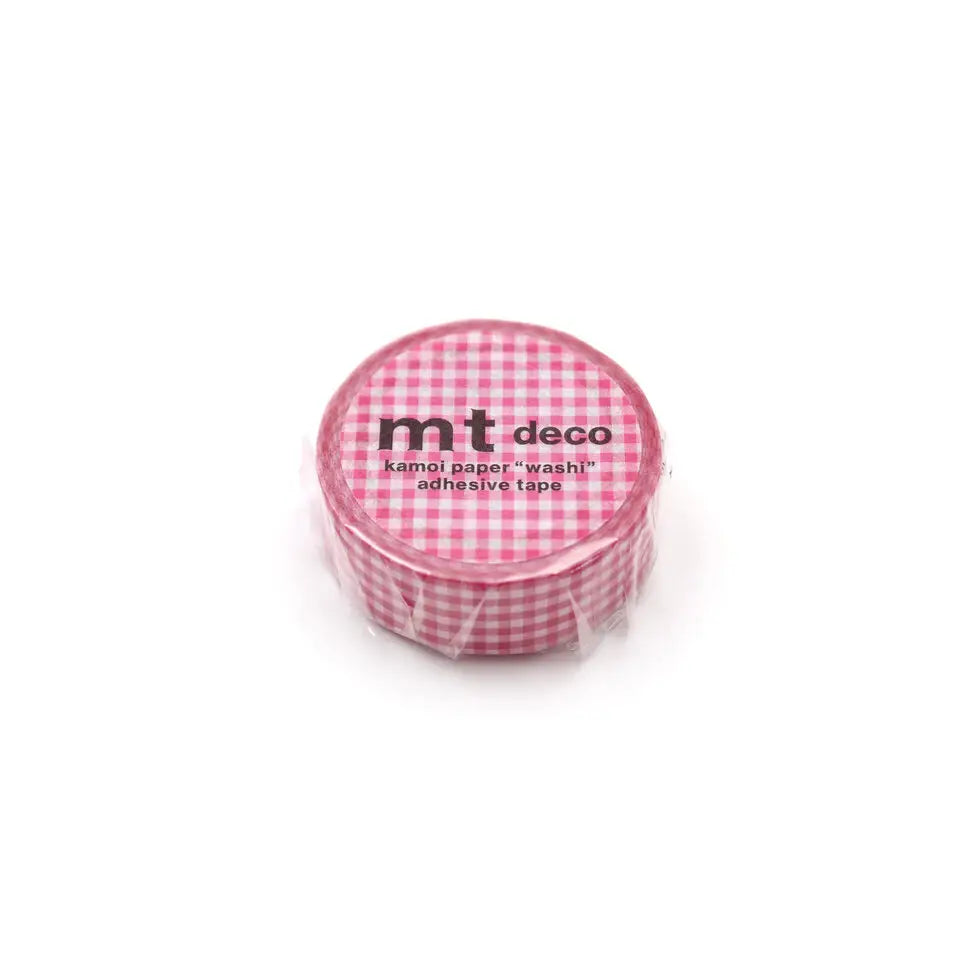 MT Washi Tape - Delicate Checkered Pink
mt is the original washi masking tape, made in Japan by Kamoi Kakoshi. mt is colourful tape which is easy to tear by hand and reposition on nearly any surface. Write on it, layer it, and use it on paper, gifts, objects or the wall (mt won't damage paint - why not make a tape collage?) mt washi masking tape is now sold throughout the world in hundreds of colours and patterns.
Enjoy mt as a part of your daily life, adding a little colour everywhere.
All tapes are 15m