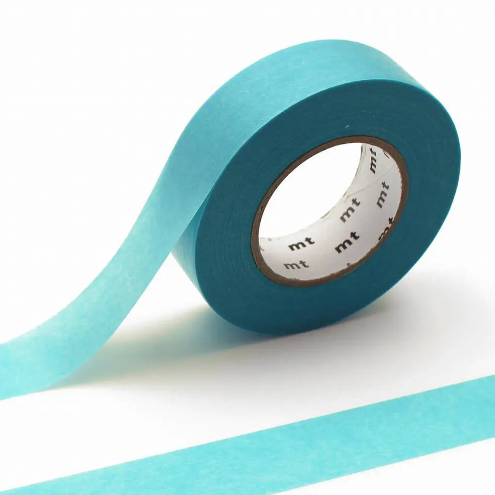 mt is the original washi masking tape, made in Japan by Kamoi Kakoshi. mt is colourful tape which is easy to tear by hand and reposition on nearly any surface. Write on it, layer it, and use it on paper, gifts, objects or the wall (mt won't damage paint - why not make a tape collage?) mt washi masking tape is now sold throughout the world in hundreds of colours and patterns.
The brilliant, saturated color of 'ganshin' tape is created when the base paper is dyed with colored resin. This unique process also