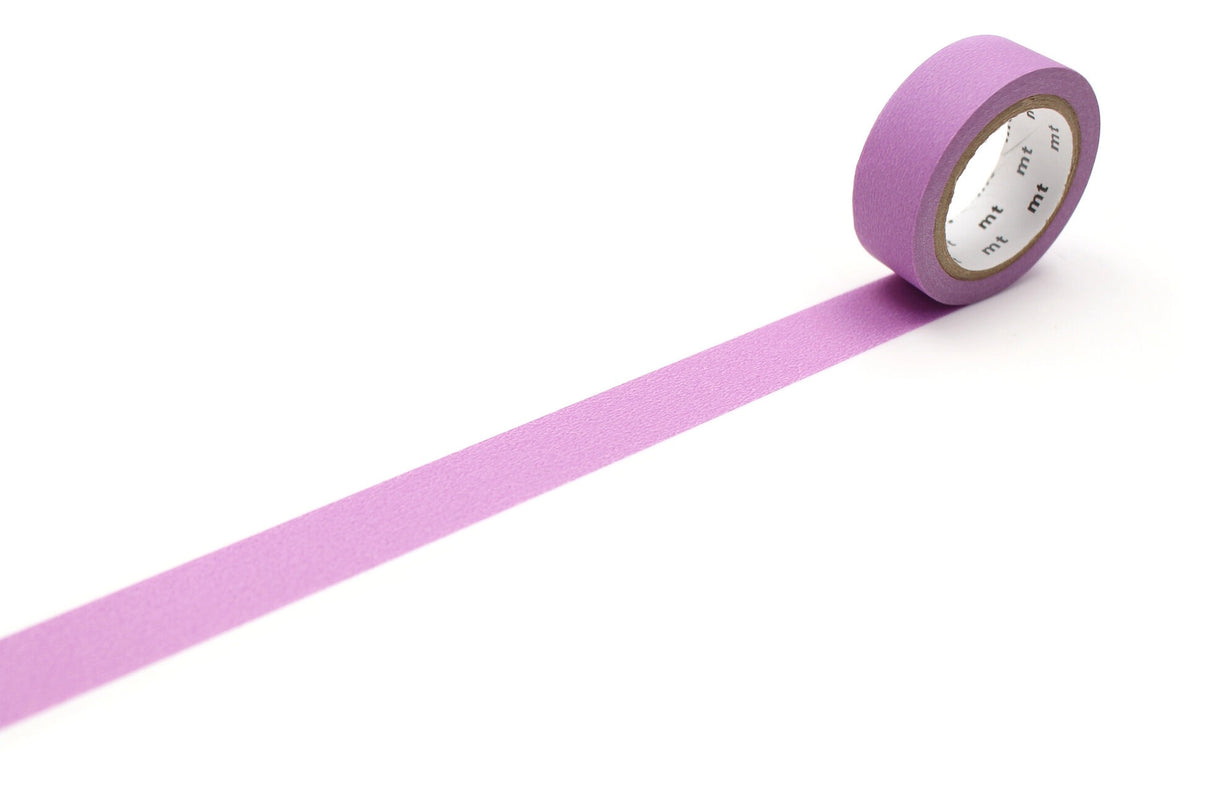 MT Washi Tape - Matte Purple
mt is the original washi masking tape, made in Japan by Kamoi Kakoshi. mt is colourful tape which is easy to tear by hand and reposition on nearly any surface. Write on it, layer it, and use it on paper, gifts, objects or the wall (mt won't damage paint - why not make a tape collage?) mt washi masking tape is now sold throughout the world in hundreds of colours and patterns.
Enjoy mt as a part of your daily life, adding a little colour everywhere.
All tapes are 15mm x 7m (0.6