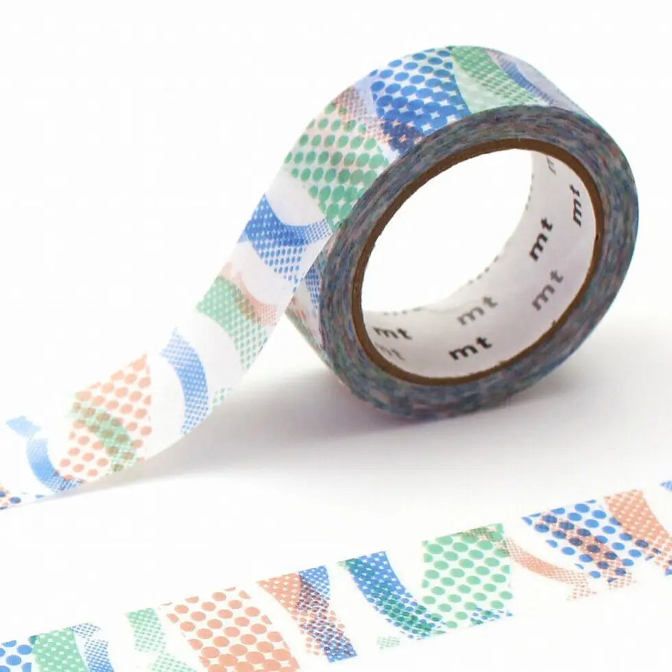 mt is the original washi masking tape, made in Japan by Kamoi Kakoshi. mt is colourful tape which is easy to tear by hand and reposition on nearly any surface. Write on it, layer it, and use it on paper, gifts, objects or the wall (mt won't damage paint - why not make a tape collage?) mt washi masking tape is now sold throughout the world in hundreds of colours and patterns.
Enjoy mt as a part of your daily life, adding a little colour everywhere.
All tapes are 15mm x 7m (0.6"X23')