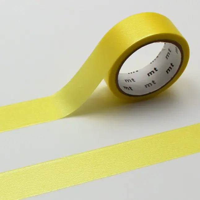 mt is the original washi masking tape, made in Japan by Kamoi Kakoshi. mt is colourful tape which is easy to tear by hand and reposition on nearly any surface. Write on it, layer it, and use it on paper, gifts, objects or the wall (mt won't damage paint - why not make a tape collage?) mt washi masking tape is now sold throughout the world in hundreds of colours and patterns.
Enjoy mt as a part of your daily life, adding a little colour everywhere.
All tapes are 15mm x 7m (0.6"X23')