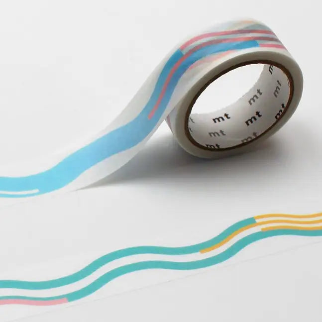 mt is the original washi masking tape, made in Japan by Kamoi Kakoshi. mt is colourful tape which is easy to tear by hand and reposition on nearly any surface. Write on it, layer it, and use it on paper, gifts, objects or the wall (mt won't damage paint - why not make a tape collage?) mt washi masking tape is now sold throughout the world in hundreds of colours and patterns.
Enjoy mt as a part of your daily life, adding a little colour everywhere.
All tapes are 15mm x 7m (0.6"X23')