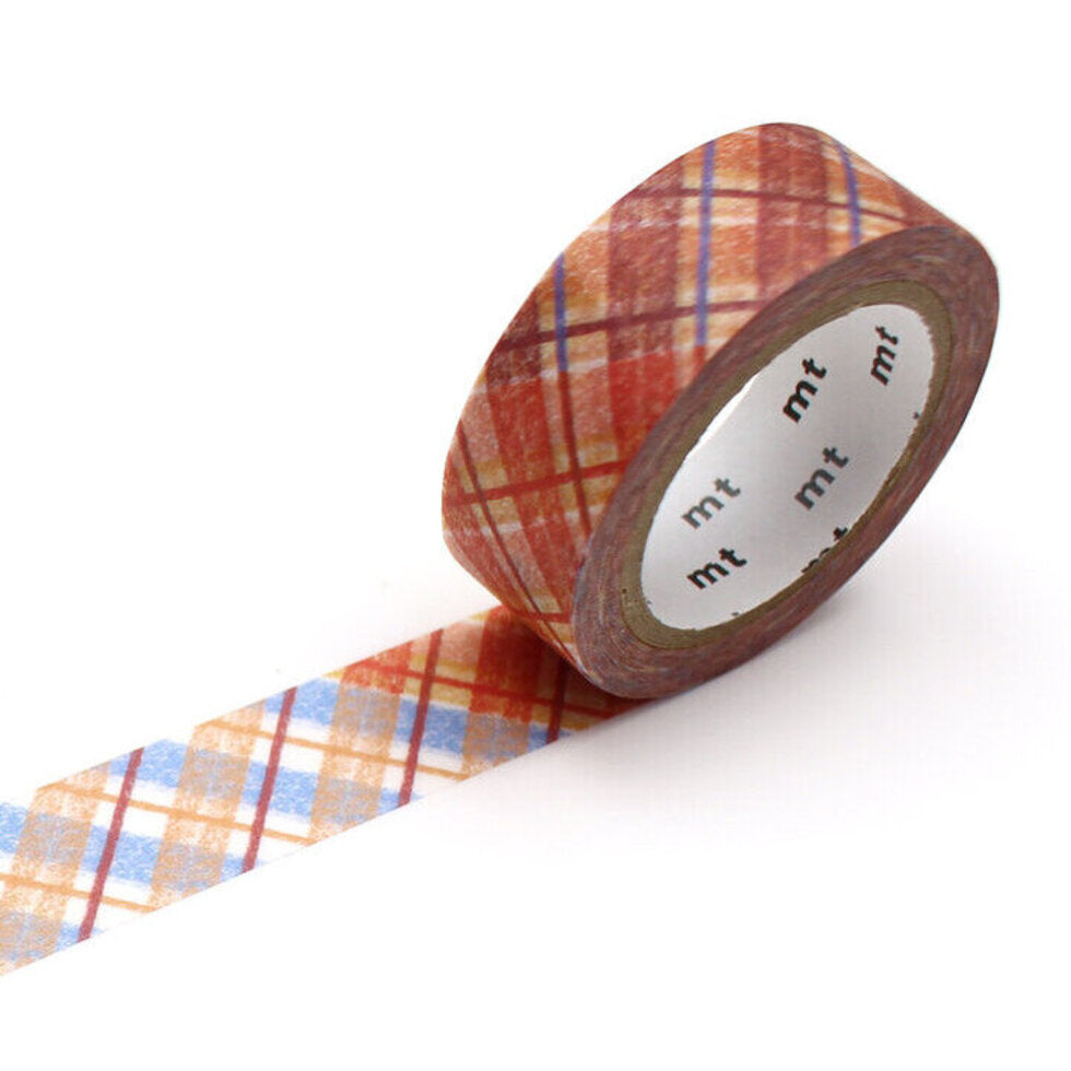 MT ex Washi Tape - Crayon Check
Mt is the original washi masking tape, made in Japan by kamoi kakoshi. Mt is colourful tape which is easy to tear by hand and reposition on nearly any surface. Write on it, layer it, and use it on paper, gifts, objects or the wall (mt won't damage paint - why not make a tape collage?)
Enjoy mt as a part of your daily life, adding a little color everywhere.
15mm x 7m (1.77"X16')
Includes one roll of washi tape