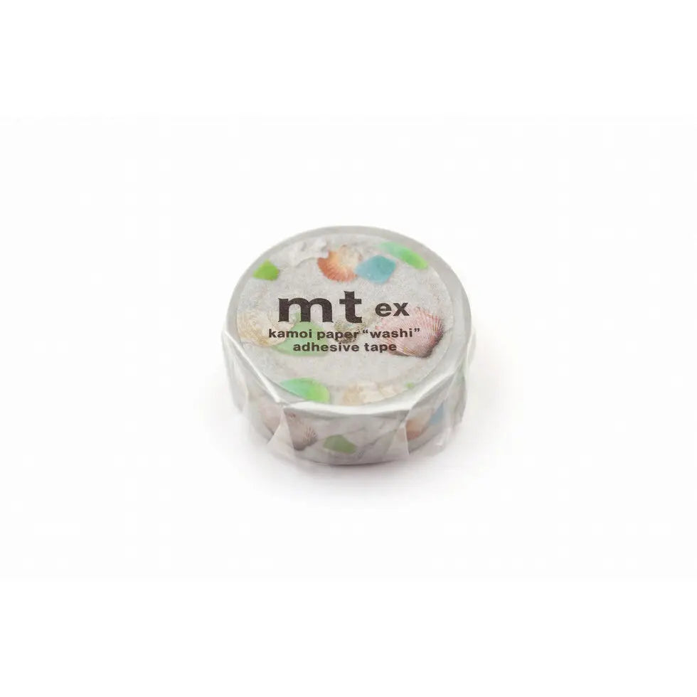 MT ex Washi Tape - Sea Glass and Shells
mt is the original washi masking tape, made in Japan by Kamoi Kakoshi. mt is colourful tape which is easy to tear by hand and reposition on nearly any surface. Write on it, layer it, and use it on paper, gifts, objects or the wall (mt won't damage paint - why not make a tape collage?) mt washi masking tape is now sold throughout the world in hundreds of colours and patterns.
Enjoy mt as a part of your daily life, adding a little colour everywhere.
All tapes are 15m