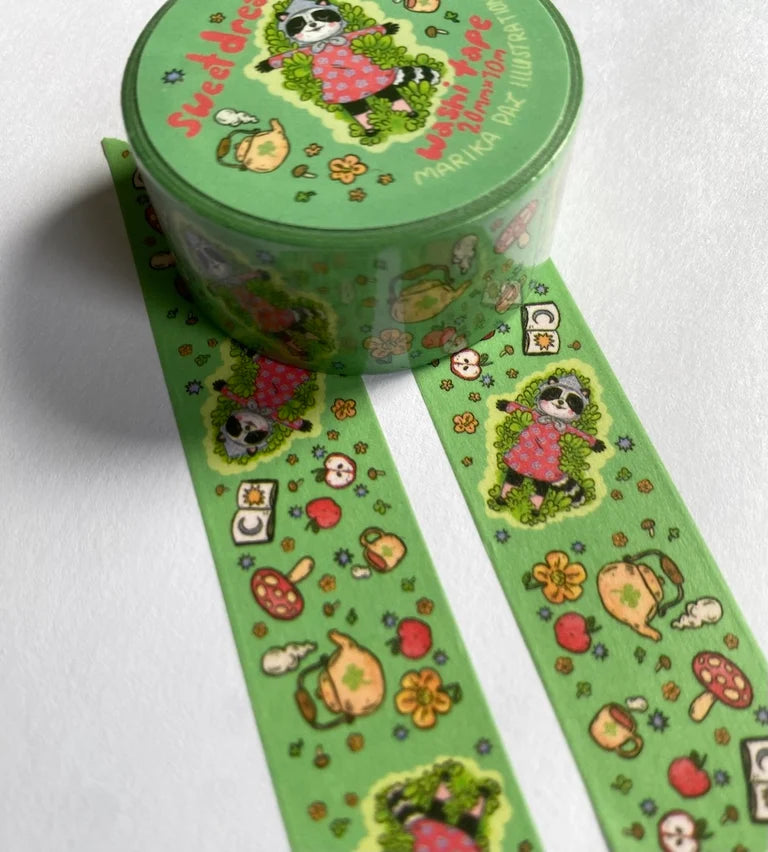 A sweet nap full of sweet dreams. Design repeats throughout.
Tape is 20mm x 10m.
Includes one roll of washi tape