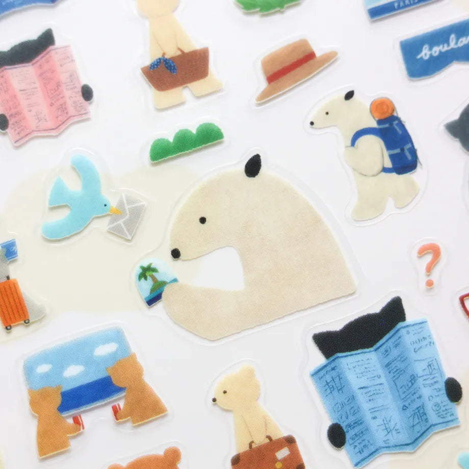 Stickers of illustrator Mariko Fukuoka. The dogs and cats traveling to various places are adorable. You can also do thorough research by looking at maps and guides.
Of course, it's great for decorating planners and small items, but making and sticking travel bookmarks is also wonderful. Please enjoy posting them everywhere!
Printed on PET material, the stickers have a smooth, durable finish that’s easy to peel and place - great for both everyday use and special projects.
✨ Product Details
Smooth, durabl