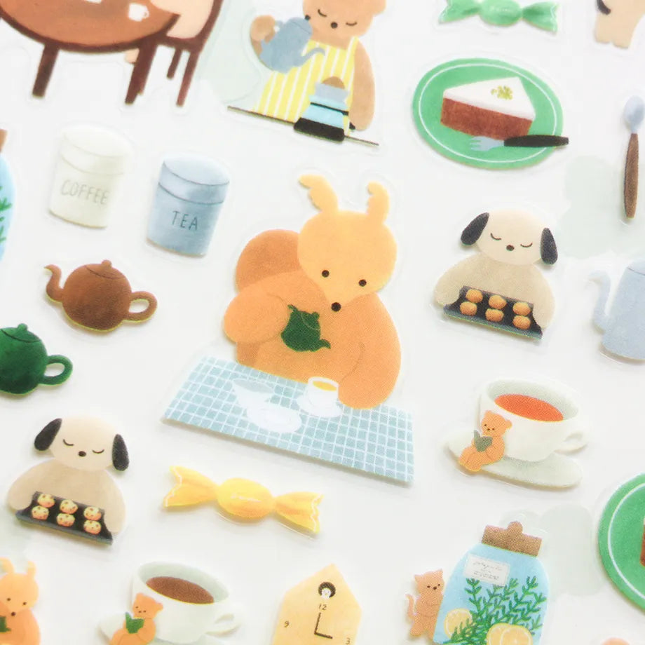 This cute sticker designed by illustrator Mariko Fukuoka looks like a delicious aroma might waft through the air at any moment. Freshly baked cookies served with coffee brewed by a bear barista.
Printed on PET material, the stickers have a smooth, durable finish that’s easy to peel and place - great for both everyday use and special projects.
✨ Product Details
Smooth, durable PET sticker material
Perfect for planners, journals, scrapbooking, and cardmaking
Backing Sheet Size: 141 × 188 mm
Sticker sheet