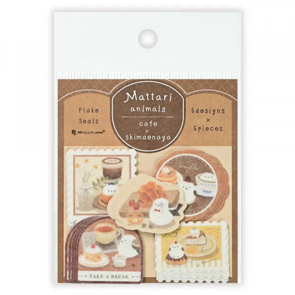 Relaxing Animals Day A flake seal depicting each day of the animals living
leisurely.
This is a design for shimaenega to relax in a café.
It can also be used to decorate seals and notebooks.
Length 85× Width 75mm
5 patterns 25 pieces PP bag: Length 115× Width 80mm
Washi paper with slit