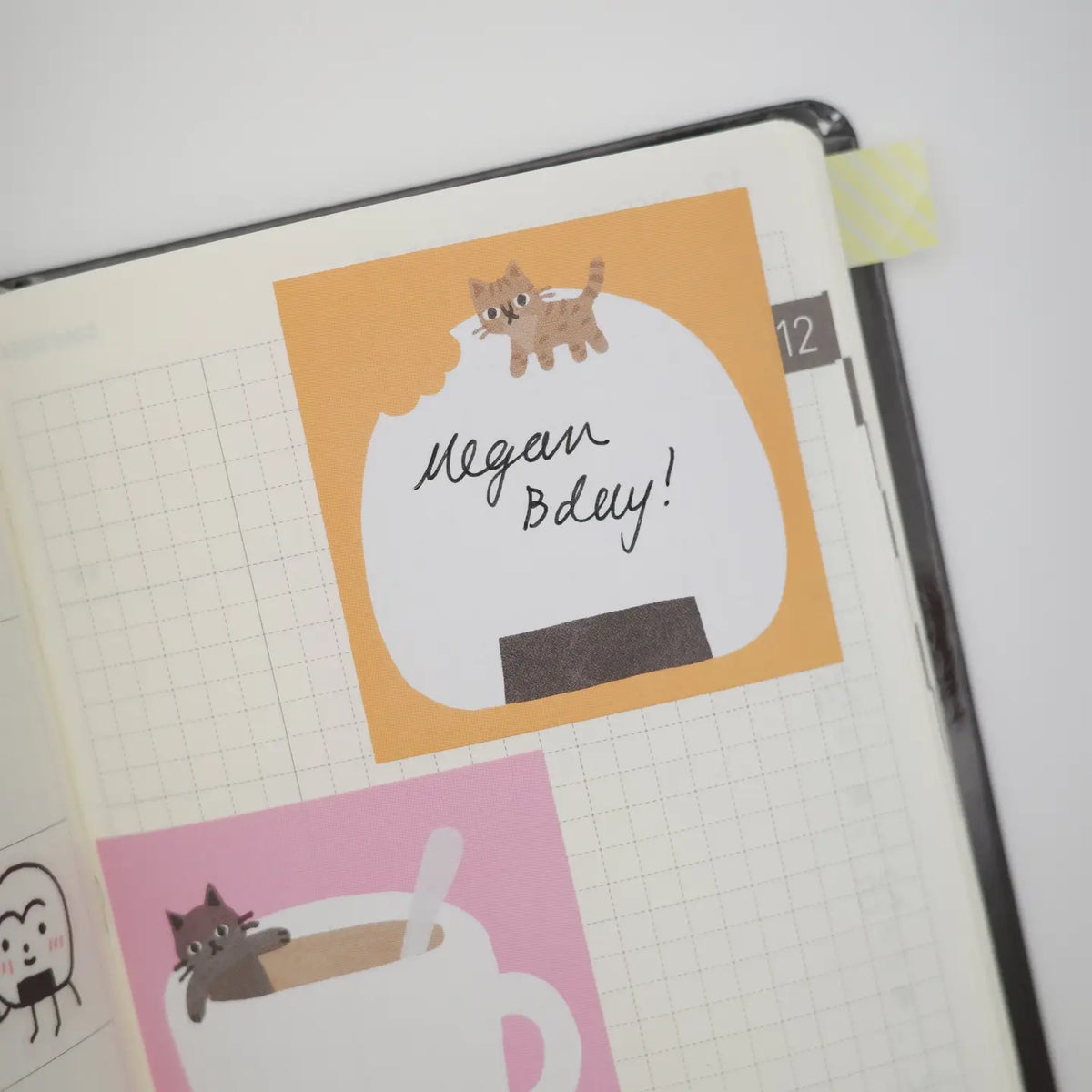 Megan Wang - Memo Tape
Decorate your journal or planner with this adorable memo roll! Featuring 8 different cat themed designs, this roll has the perfect charm for any occasion.
✦ 49mm x 5m roll of adhesive memos!