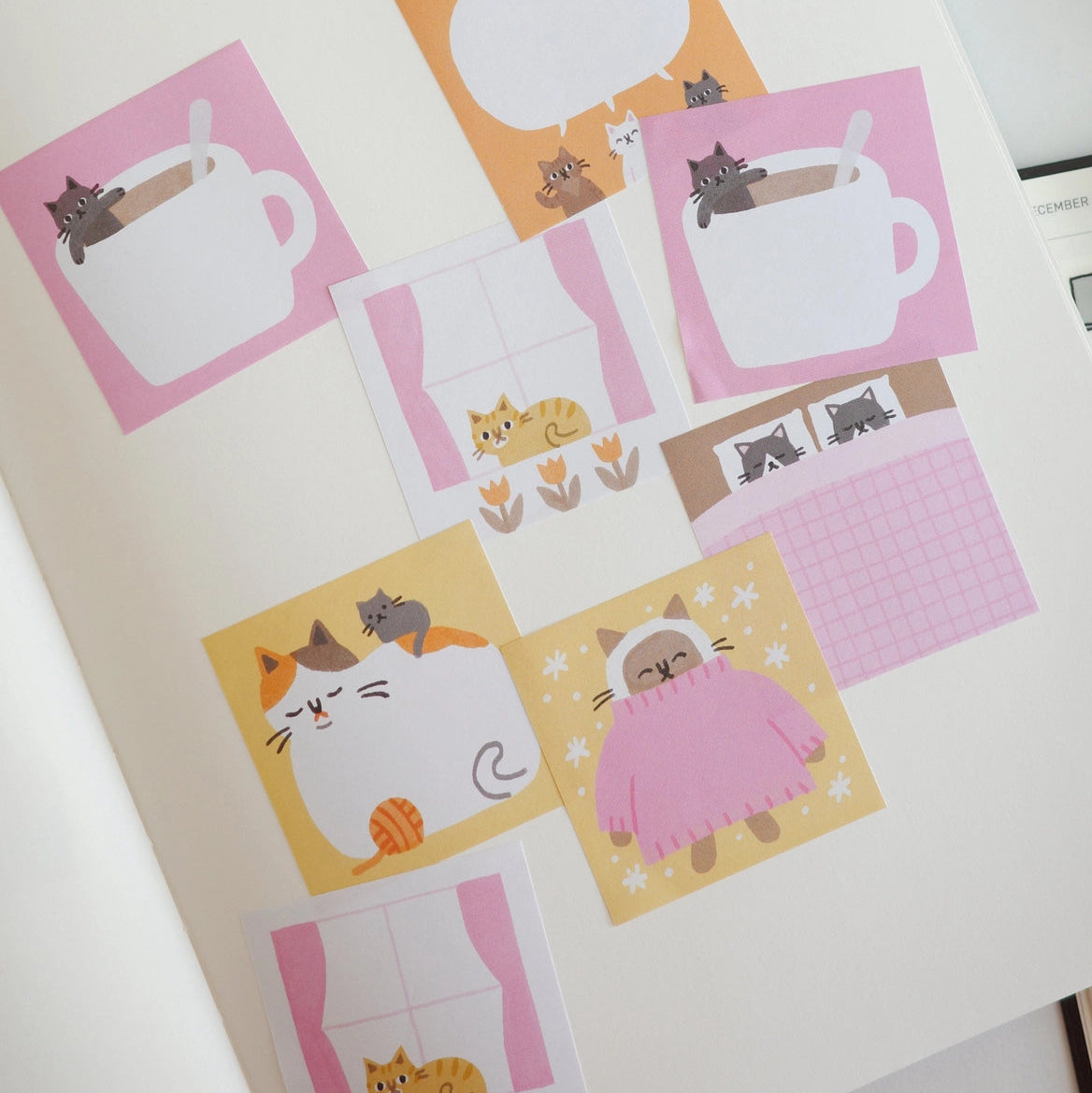 Megan Wang - Memo Tape
Decorate your journal or planner with this adorable memo roll! Featuring 8 different cat themed designs, this roll has the perfect charm for any occasion.
✦ 49mm x 5m roll of adhesive memos!