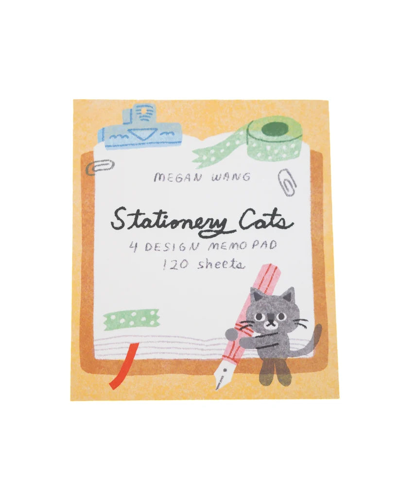 Megan Wang - Stationery Cats Memo Pad
Show your love for all things cats and stationery with this adorable memo pad! You can use them in your journal or use tape to stick them around the house as reminders!!
✦ 3.5 x 4 inch memo pad
✦ 120 sheets, 4 alternating designs
✦ These are NOT sticky notes. 