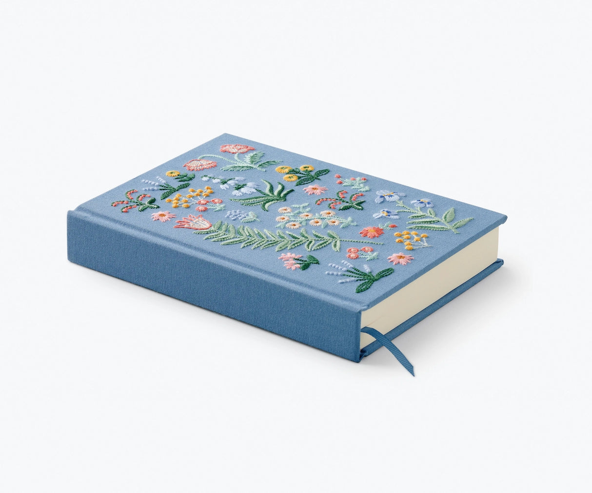 Pretty enough to display, our embroidered journal is perfect for a keepsake journal or diary. With 400 lined pages, there is plenty of space to capture your thoughts.
DETAILS
8" L × 5.75" W
Book cloth cover with 100 gsm ivory uncoated wood free paper