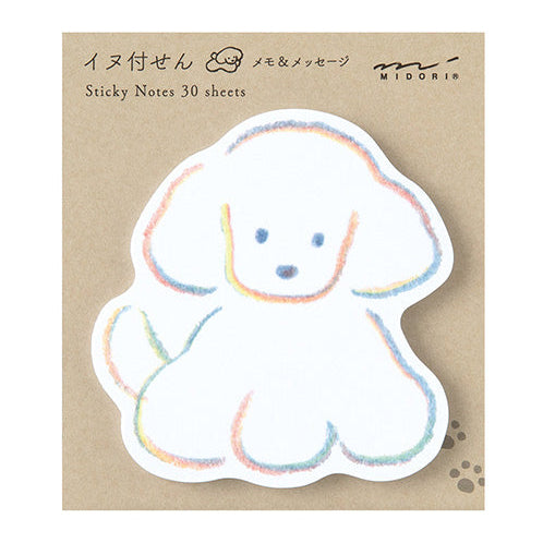Drawn by popular illustrator Kanatsumi Terao, this cute die-cut dog paper is attached. You can use it while being healed by the gentle atmosphere drawn with rainbow-colored main lines and the illustration of a cute white drooping dog with round colon and rounded ears
You can use it as a memo in the margins of your notebook, or add it to a small everyday scene such as a gift or a message at work, it will be a wonderful message.
It is made of glue that does not curl up when peeled off and sticks firmly. The