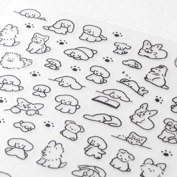Midori Sticker Sheet - Small Dog
The "Dog Pattern <s>" is a small size that is easy to use on the monthly block page of your notebook. The various dogs' expressions and movements are cute, and the design has an attractive gentle atmosphere.