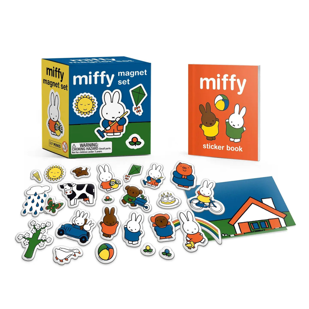 Display Miffy and her friends on any magnetic surface with this officially licensed super-cute magnet set.
Specifications:
25 full-color magnets featuring Miffy, Melanie, Boris Bear, Poppy Pig, and more, as well as a 2-sided illustrated backdrop to build your favorite scenes
Illustrated sticker book included: 16-page mini sticker book featuring Miffy and her friends
Fun size: Small size allows for fun anytime, anywhere, on any magnetic surface
Perfect gift: A must-have gift for fans of Miffy
Officially li