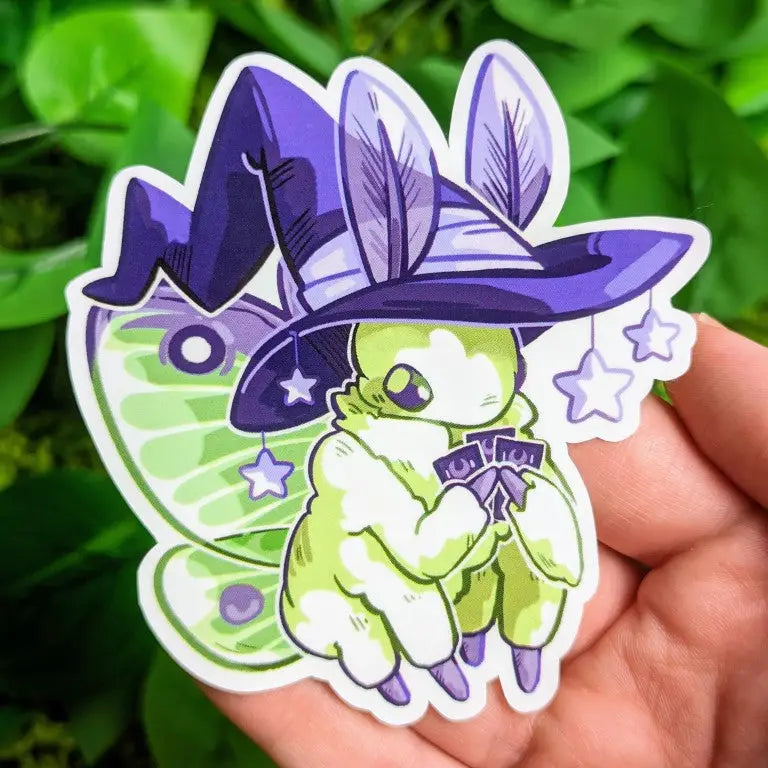 ❤ Moth Witch Stickers ❤
These cute little witches are brewing up fun!
These magic stickers are perfect for decorating your sketchbook cover, laptop, phone case, skateboard, and more!
____________
Size: - 3.5x3"
Materials: Laminated Waterproof/Weatherproof Material