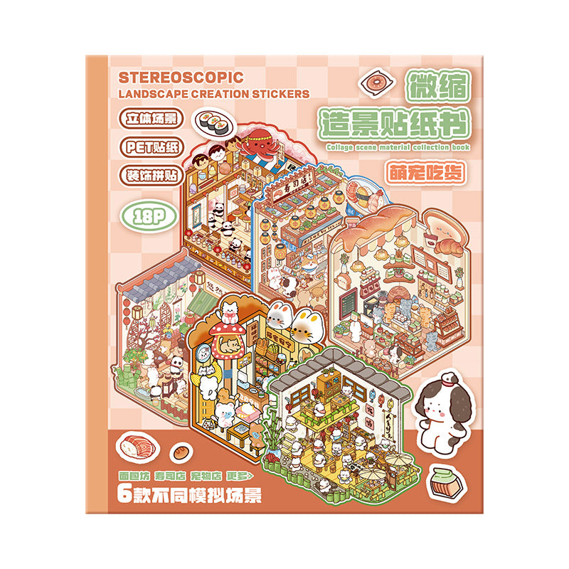 Unleash your creativity with these 3D scene stickers! Perfect for kids and adults, you can design your own miniature house scenes with six unique backgrounds and stickers. Enjoy hours of imaginative fun while enhancing creativity as you bring your dream cabin to life.
This set provides 12 sheets of PET stickers to decorate 6 different scene cards.