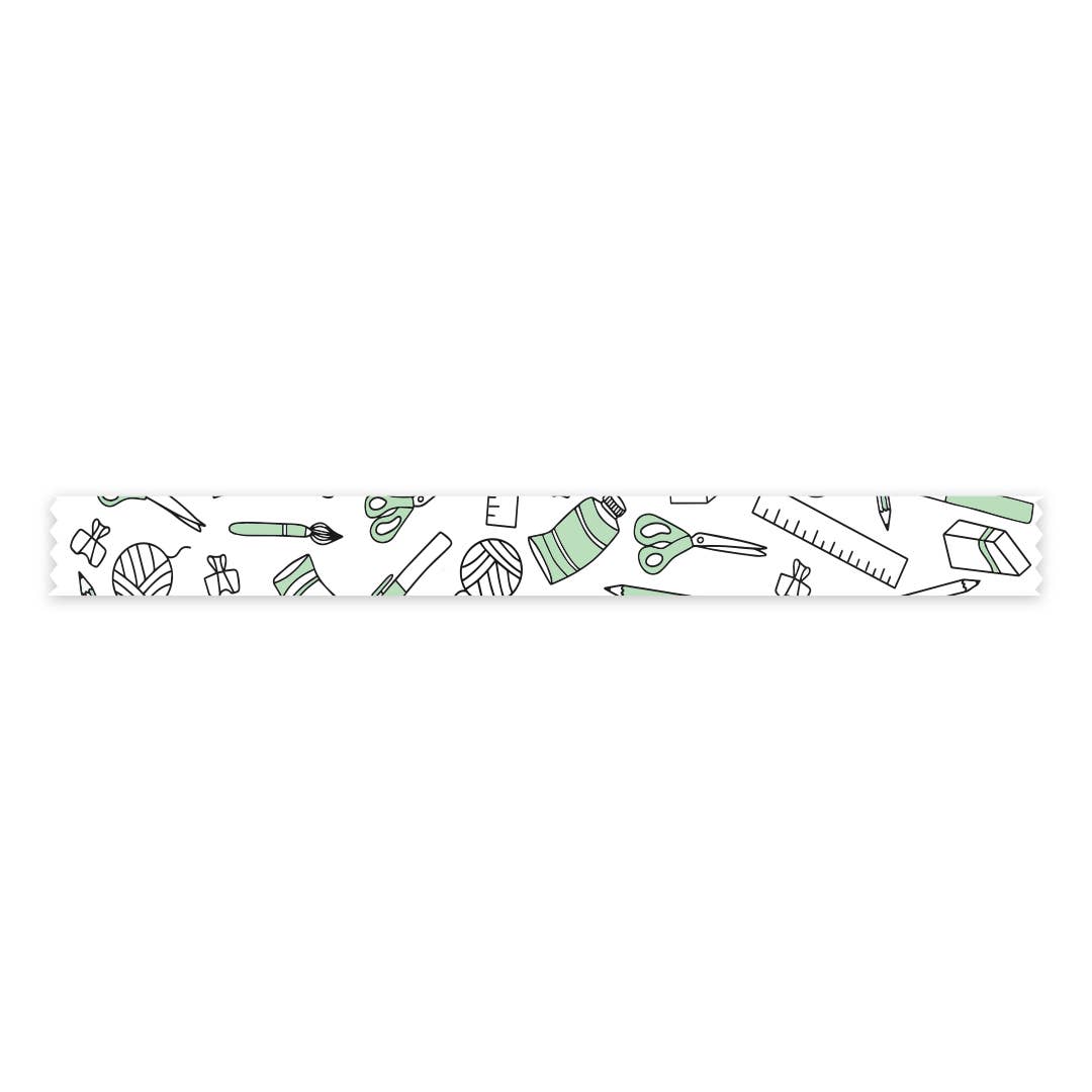 Mint Stationery Pattern Washi Tape