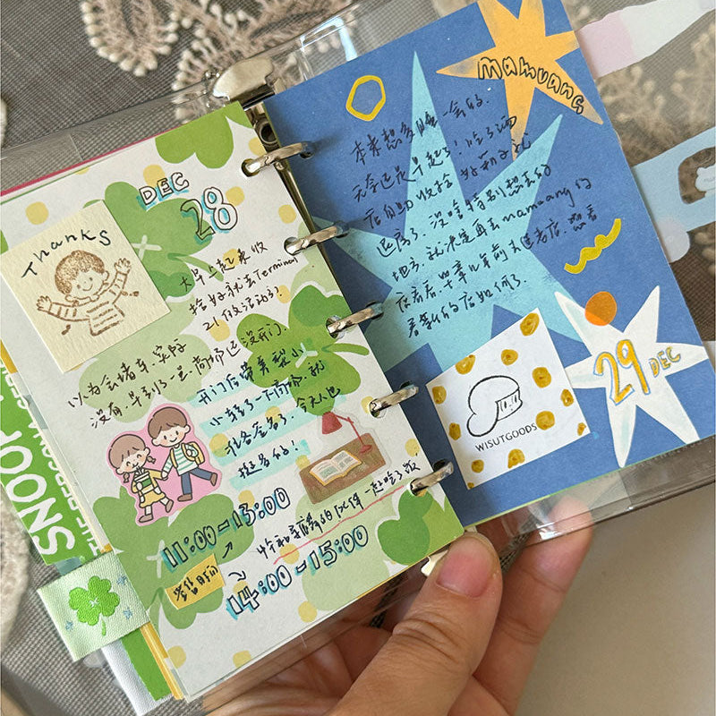 Molinta - Green Story A7 Memo Sheets
Enjoy these cute memo sheets with 6 different patterns front and back! 4 pages of each pattern.
Specifications: 80mmx120mm
Material: 120g cotton paper
Number of pages: 24