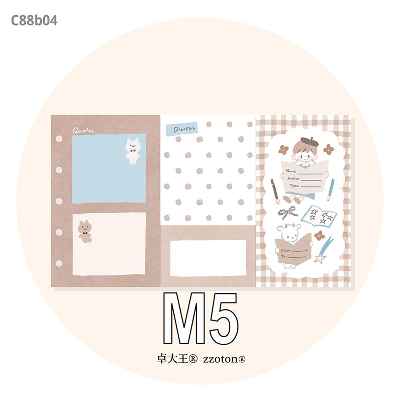 Molinta - Reads M5 Tri-Fold Pages
Track the progress of all your books and readings by documenting your favorite quotes and writing down reviews!
Specifications: 183mmx105mm
Material: 120g white craft
Number of pages: 10