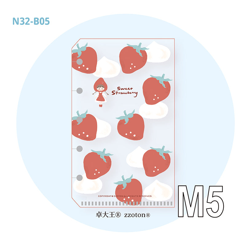 Molinta - Sweet Strawberry M5 Loose Leaf Storage Folder
Store all your little vinyl stickers, sticker flakes, memo sheets, and scraps used for journaling in this folder and retrieve it whenever you need conveniently in your binder!
Specifications: 67mmx110mm
Material: Cast PP