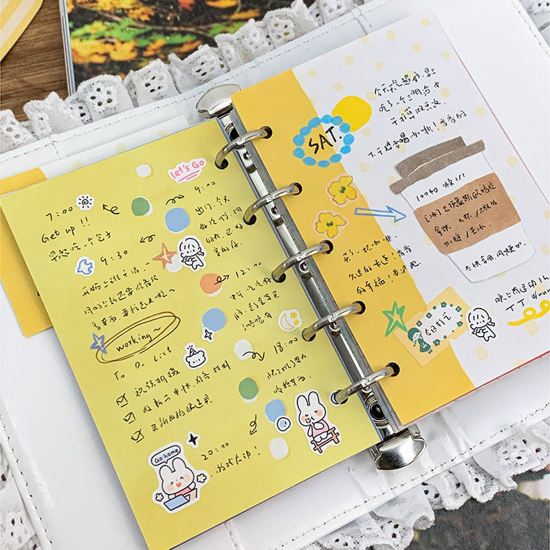 Molinta - Warm Yellow Permeates A7 Memo Sheets
Enjoy these cute memo sheets with 6 different patterns front and back! 4 pages of each pattern.
Specifications: 80mmx120mm
Material: 120g cotton paper
Number of pages: 24