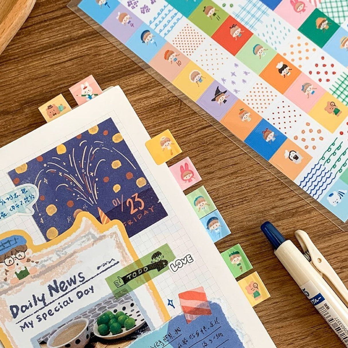 Molinta Index Sticker Sheet
The Molinta Index Sticker Sheet features clean, colorful index-style labels designed to help you organize, highlight, and decorate with ease.
90x162mm
Material: PET
Includes 1 sticker sheet