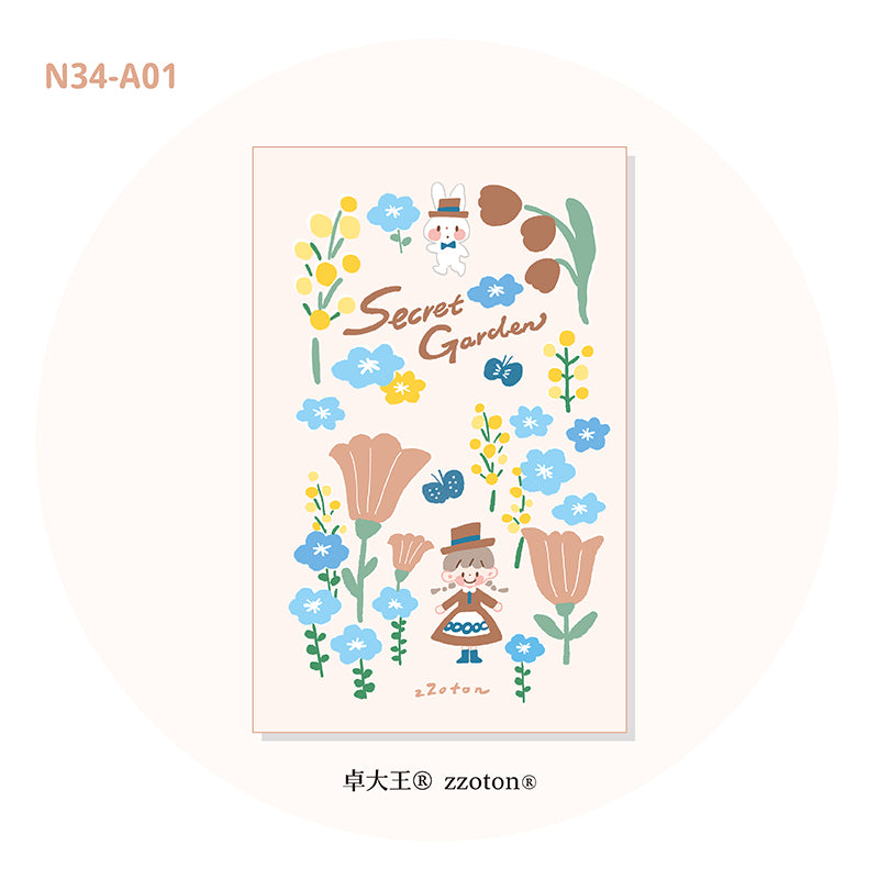 Introducing conveniently pocket sized M5 sticker books with release paper that can store all your loose stickers or precious vinyl stickers that can be pasted and reused whenever you desire! Each one has a sweet and cute design on the front!