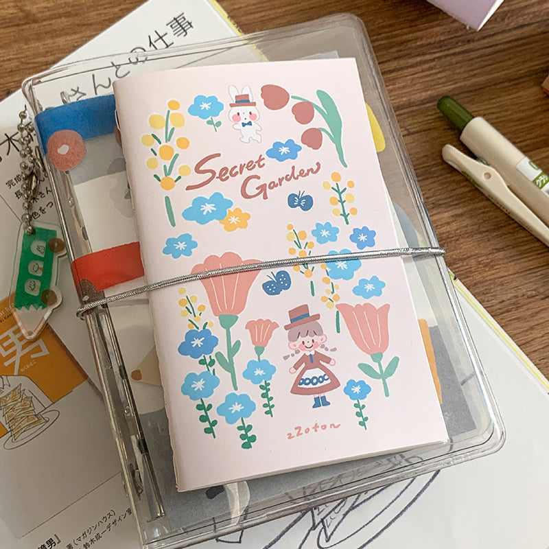 Introducing conveniently pocket sized M5 sticker books with release paper that can store all your loose stickers or precious vinyl stickers that can be pasted and reused whenever you desire! Each one has a sweet and cute design on the front!