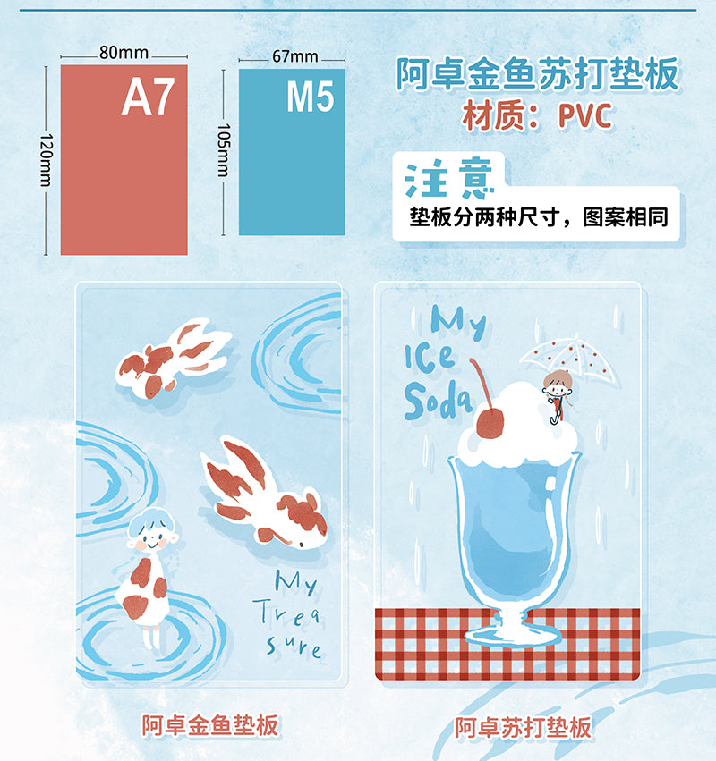Molinta Pencil Board - Goldfish Soda
A refreshing and cheerful pencil board designed to brighten your journaling, planning, and note‑taking. Slip it behind your planner or notebook pages to create a smooth, firm writing surface—perfect for clean lines, crisp handwriting, and preventing ink bleed‑through.
Specifications: 80mm x 120mm
Material: PVC
Includes 1 pencil board
Get the matching binder here: Molinta Binder - Goldfish Soda – Little Craft Place