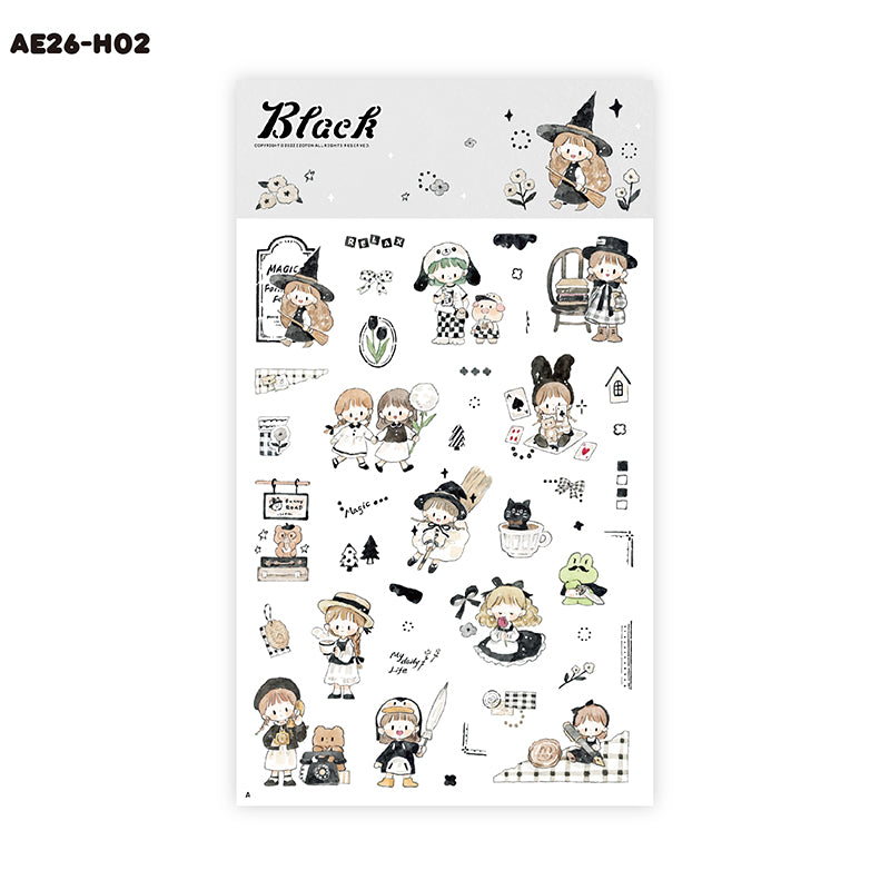 Molinta Sticker Sheet - Black
Celebrate your love for black with this charming Molinta sticker sheet. Featuring adorable illustrations in Molinta’s signature whimsical style, these stickers are perfect for decorating planners, journals, scrapbooks, and happy mail.
105x148mm
Material: Japanese Paper
Includes 2 sticker sheets