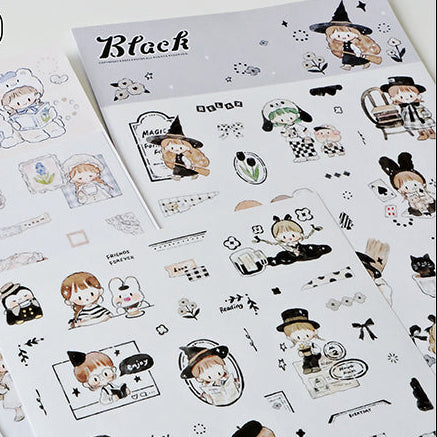 Molinta Sticker Sheet - Black
Celebrate your love for black with this charming Molinta sticker sheet. Featuring adorable illustrations in Molinta’s signature whimsical style, these stickers are perfect for decorating planners, journals, scrapbooks, and happy mail.
105x148mm
Material: Japanese Paper
Includes 2 sticker sheets