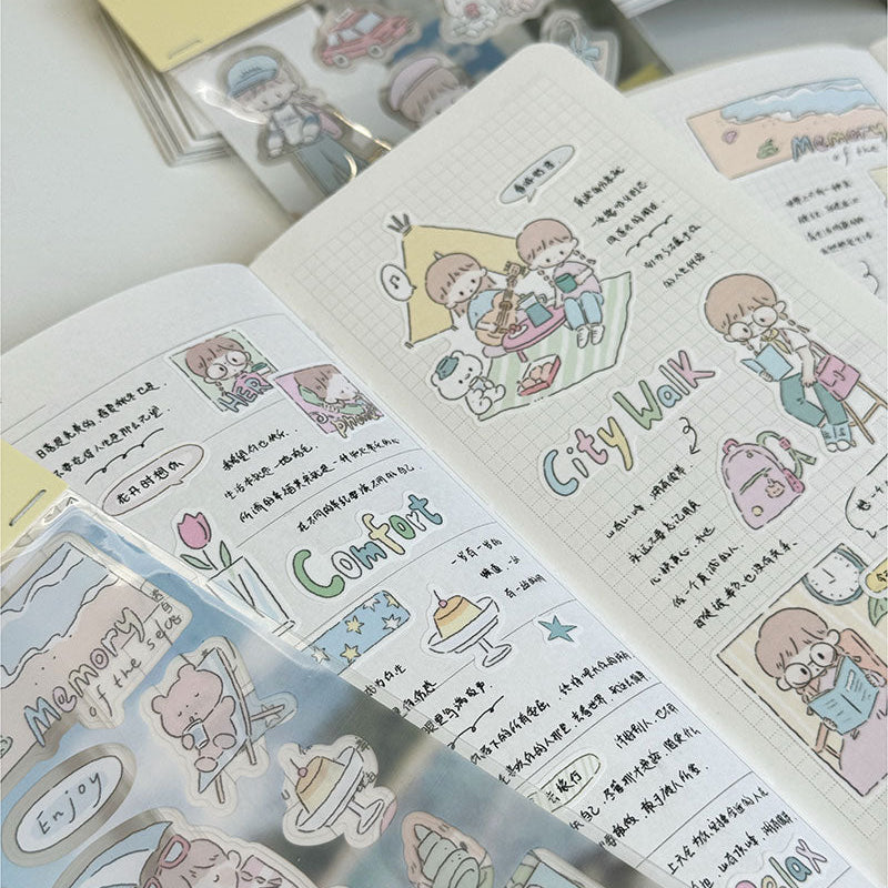 Molinta Sticker Sheet - Seaside Memories
Featuring adorable illustrations in Molinta’s signature whimsical style, these stickers are perfect for decorating planners, journals, scrapbooks, and happy mail.
105x148mm
Material: PVC or PET
Includes 1 sticker sheet