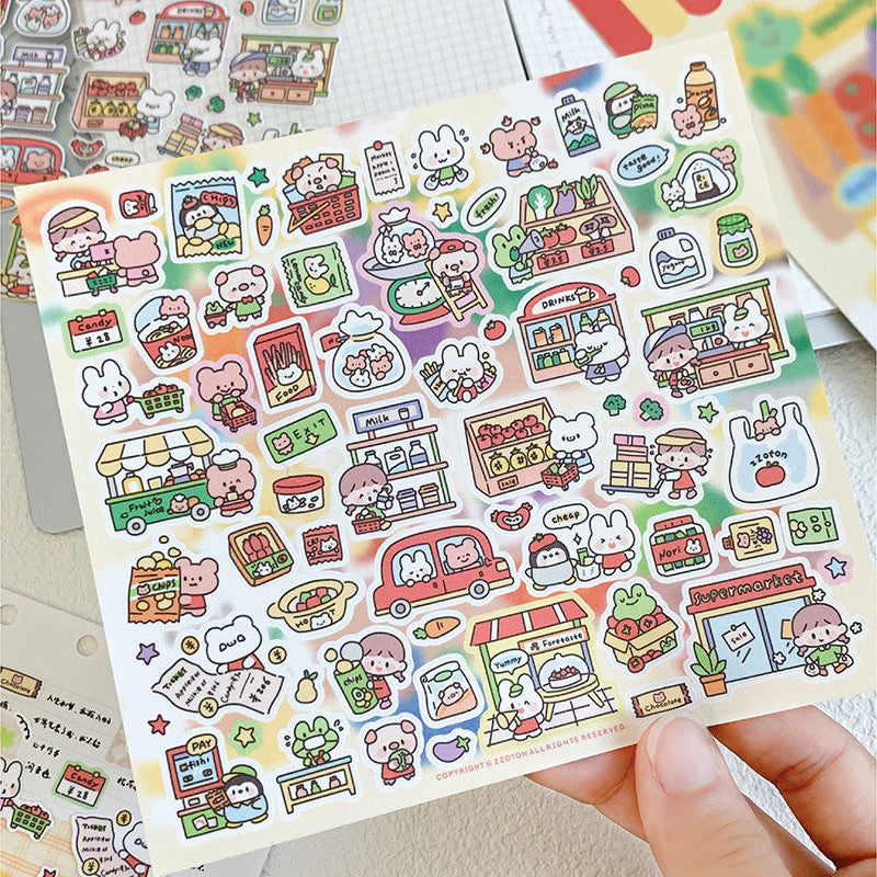 Molinta Sticker Sheet - Supermarket
Featuring an adorable collection of supermarket‑themed illustrations, this sticker sheet adds a lively, whimsical touch to planners, cards, photo albums, and creative projects. Each design is printed on durable PVC material for crisp colors and long‑lasting use.
137x125mm
Material: PVC
Includes 1 sticker sheet