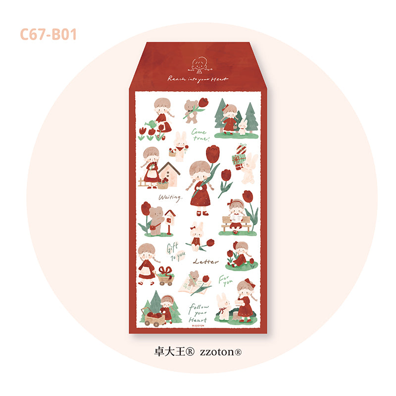 Featuring an adorable collection of tulip themed illustrations, this sticker sheet adds a sweet, romantic touch to planners, cards, photo albums, and creative projects. Each design is printed on durable PVC material for crisp colors and long‑lasting use.