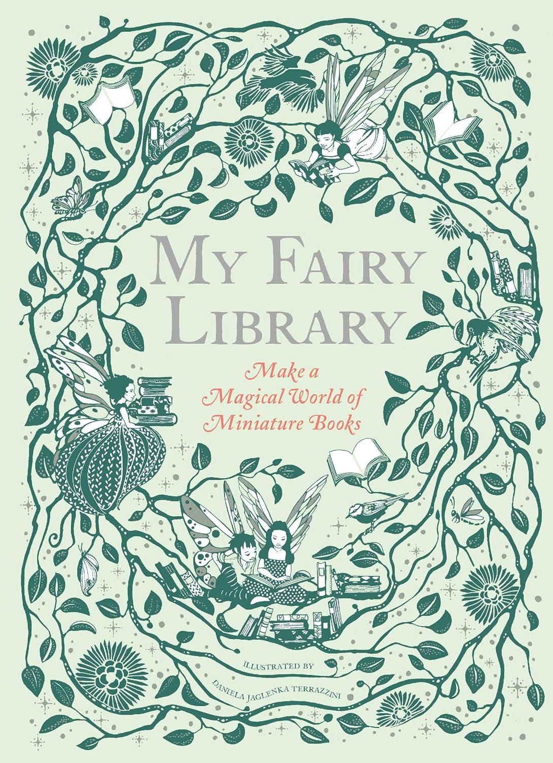 Open the box to go on an adventure into Fairyland and create a library of magical miniature books that you can really read!
Just cut, fold, and stick to make 20 tiny fairy books, from guides to Fairyland and its inhabitants to illustrated stories and books to complete yourself. The kit comes with tiny shelves to store your books and the box becomes a magical fairy playset!
With stunning illustrations from Daniela Jaglenka Terrazzini, this is an enchanting follow-up to 2017's My Miniature Library, lauded