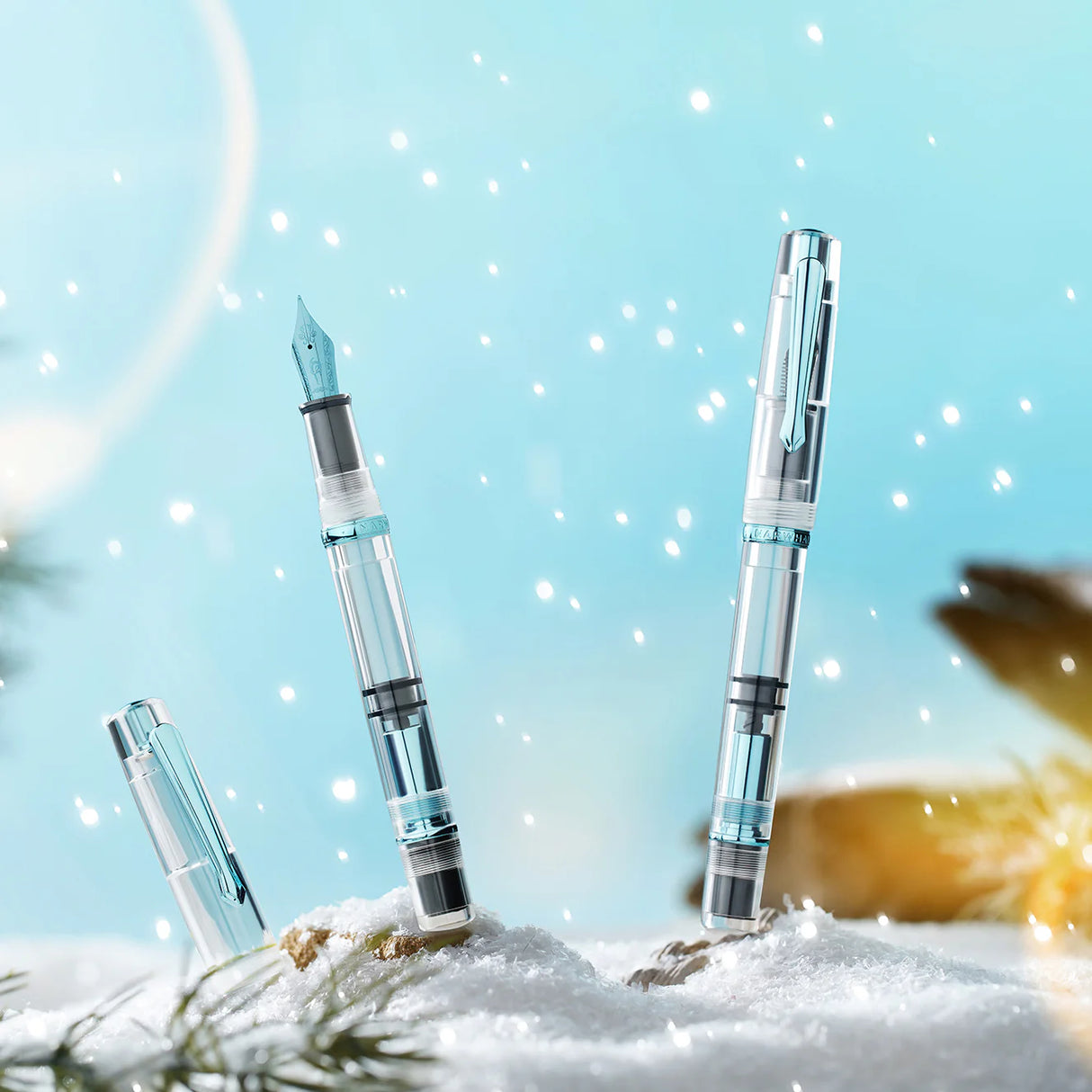 This time we’ve captured the essence of the frigid final months of the year with furniture, trim and nib done in an icy blue finish. These striking features have again been married to our trust piston fill system, and in-house nibs, ensuring a smooth and seamless writing experience. The clear barrel of the Original: Winter also entices enthusiasts to find a perfect ink match!