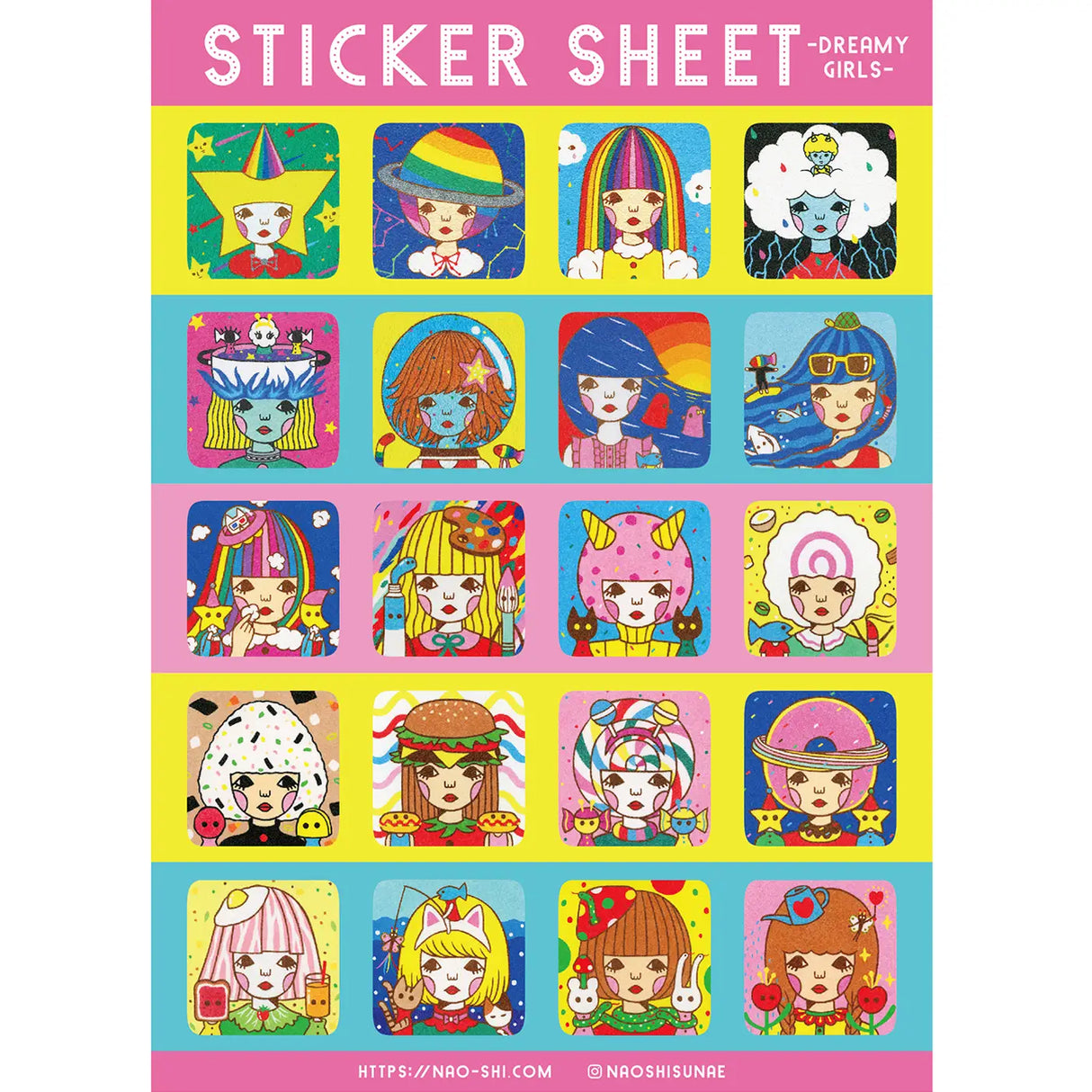 Naoshi - Dreamy Girls Sticker Sheet
Dreamy Girls sticker sheet is perfect for decorating your journal, binder, planner, scrapbook or laptop.