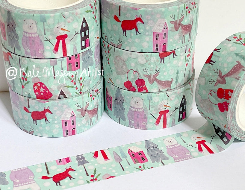 Cinta washi de invierno nórdico