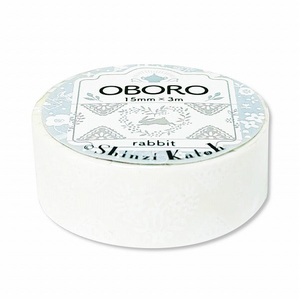 Cinta washi blanca con el dibujo de conejo Oboro
