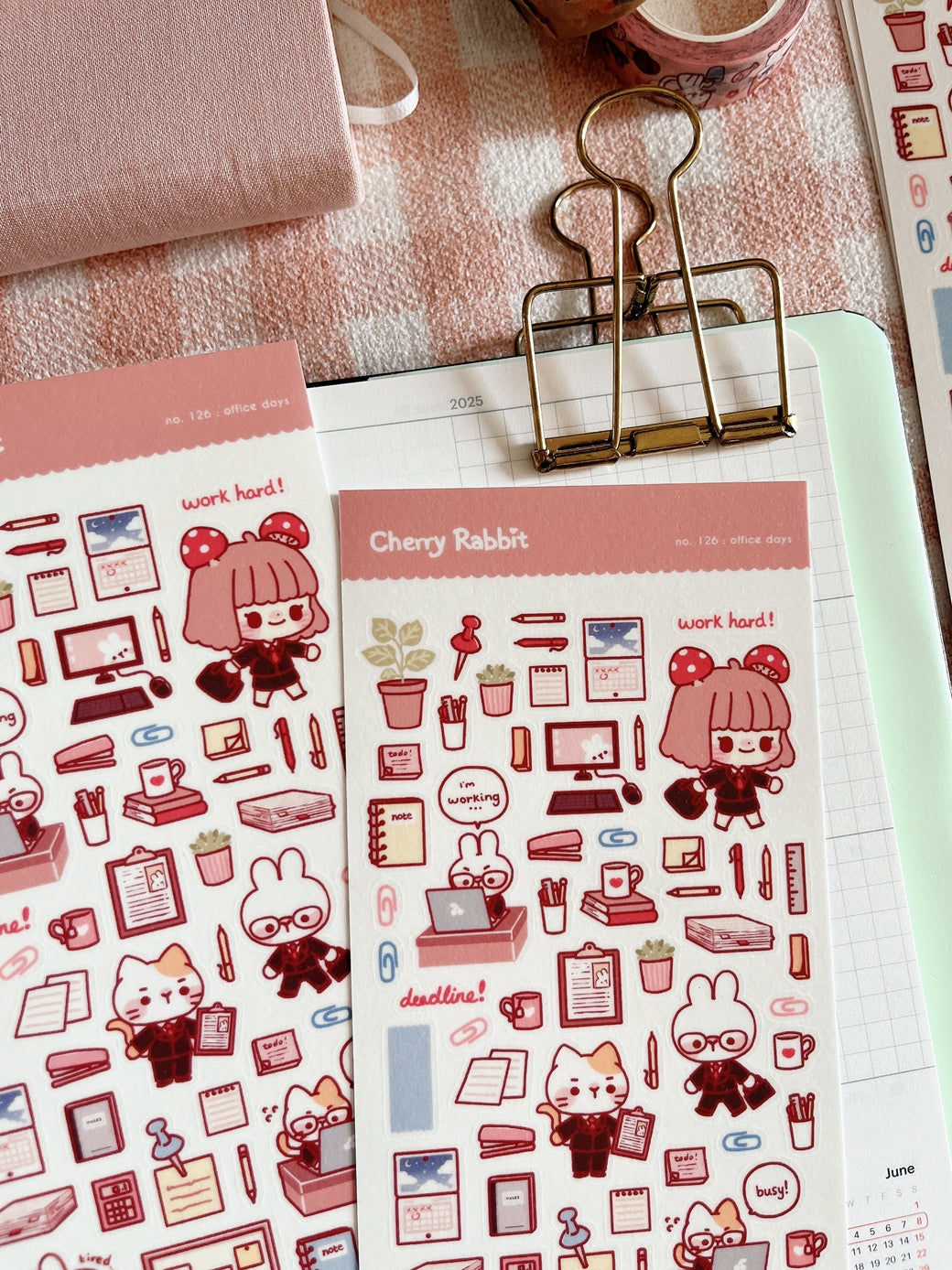 Cherry Rabbit Office Days Sticker Sheet