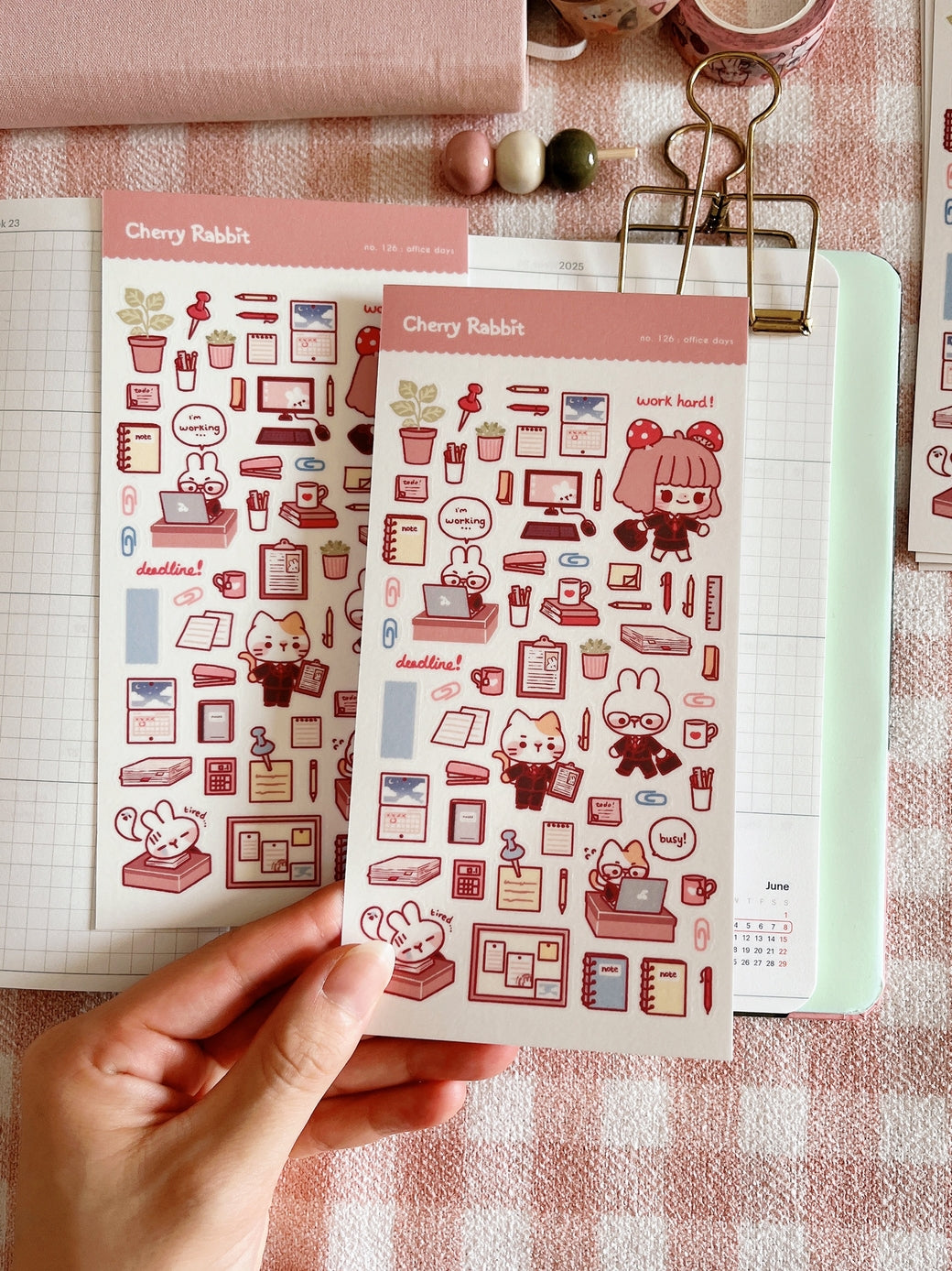 Cherry Rabbit Office Days Sticker Sheet