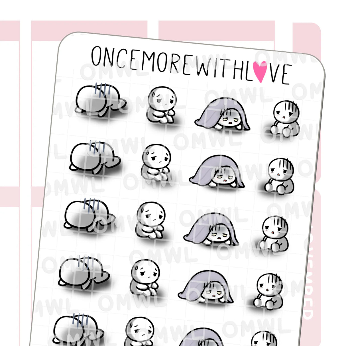 Once More With Love - M1491 Doom and Gloom Sticker Sheet
These munchkins are holding you dear especially on those gloomy days. They've got you!