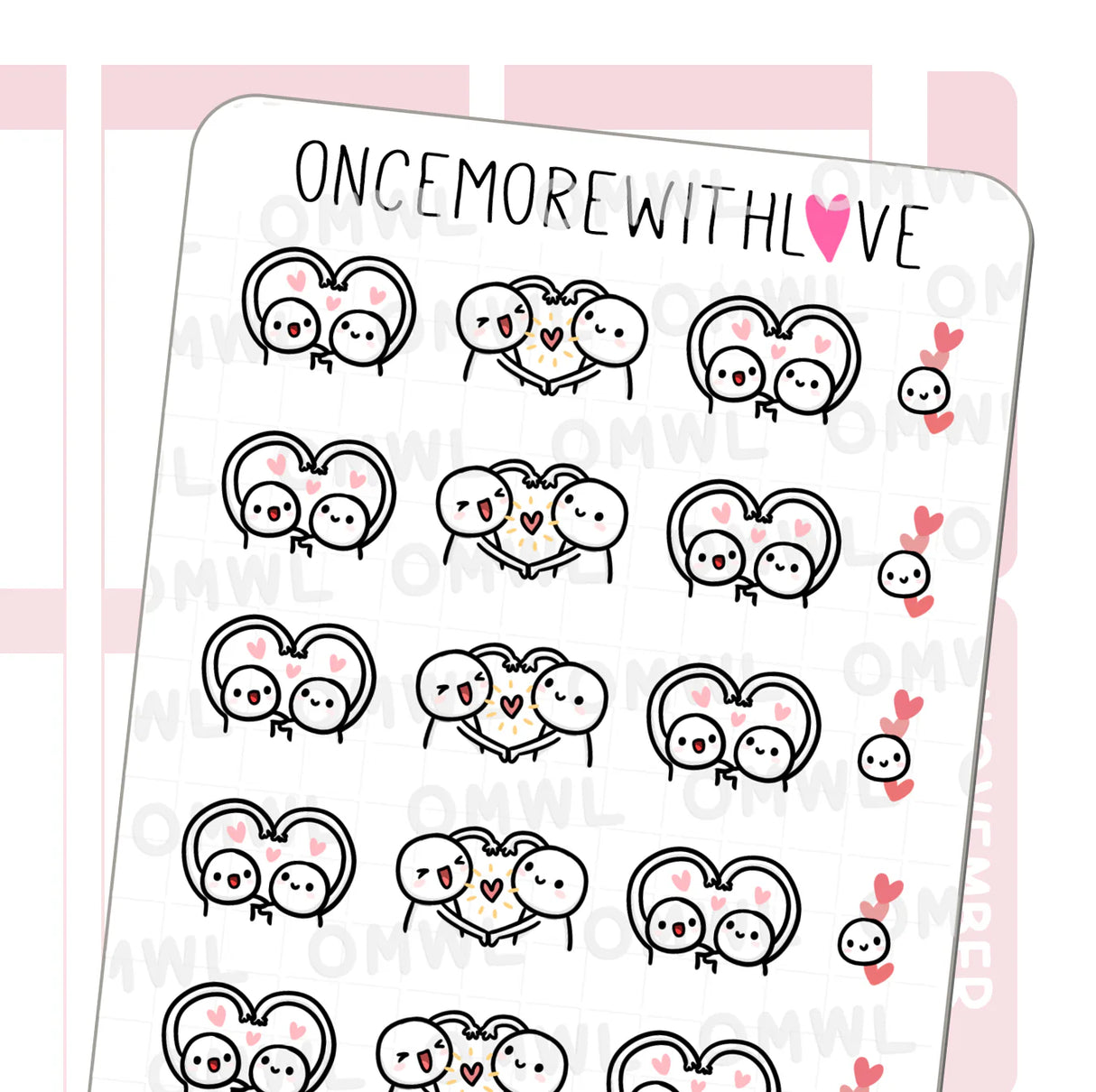 Once More With Love - M1502 Hearts Together Sticker Sheet
Together - we have love.