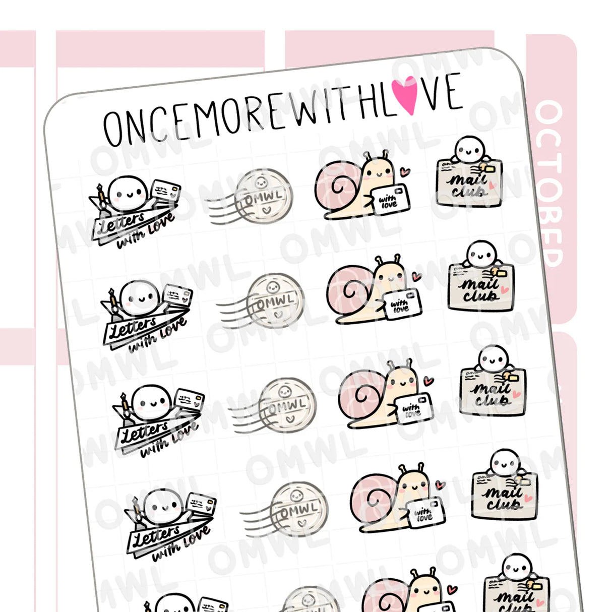 Once More With Love - M1515 Letters With Love Mail Club Sticker Sheet
Some stickers to mark when you receive your Letters with Love subscription mail!