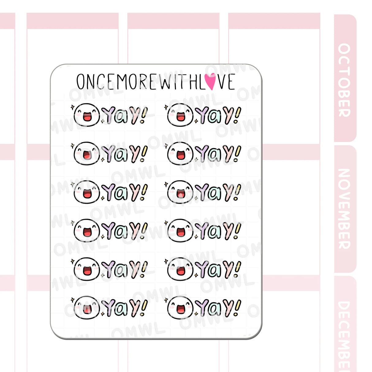 Once More With Love - M1524 Yay! Munchkin Sticker Sheet
Yay! Sometimes good things just happen, and this munchkin is there to celebrate it with you!