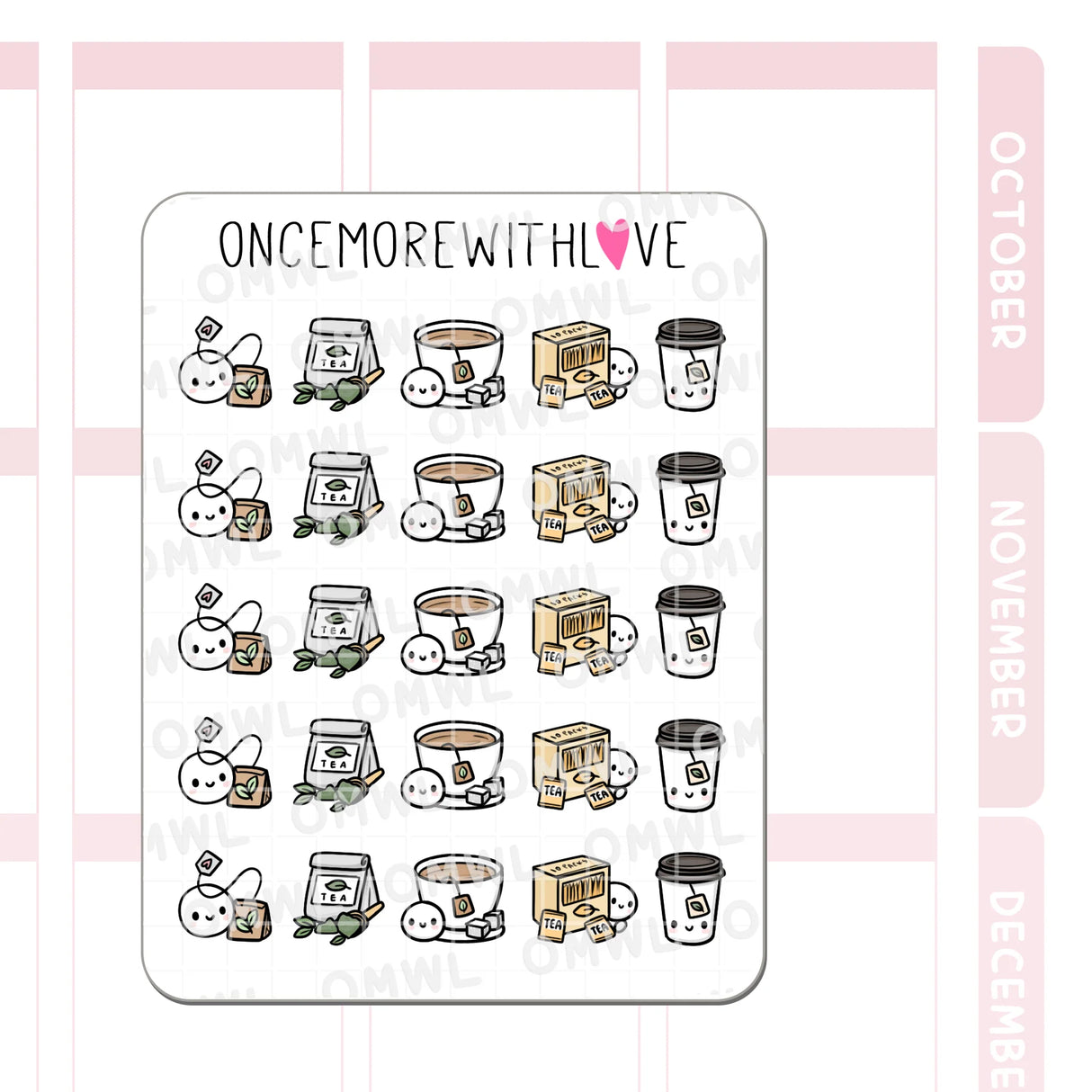 Once More With Love - M1547 Tea Time 3.0 Sticker Sheet
More tea stickers because you can never get enough! Fun fact: I drink tea way more than coffee!