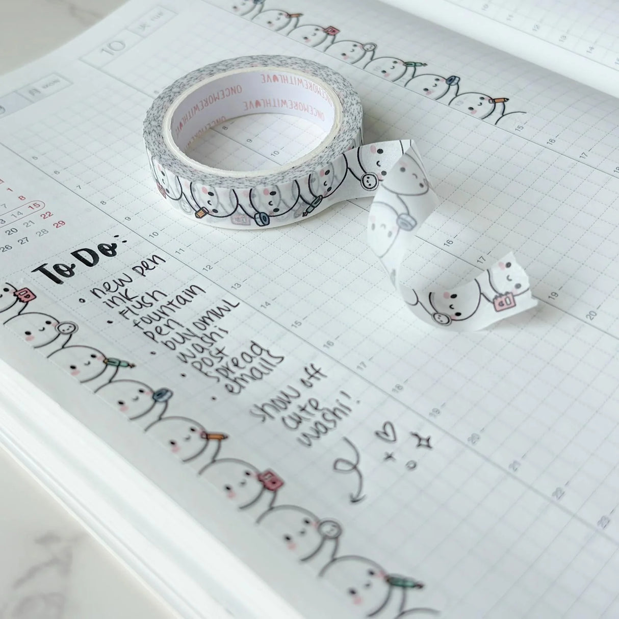 Once More With Love Washi Tape - Peeping Stationery Munchkins
Perfect to use to represent all your different stationery!