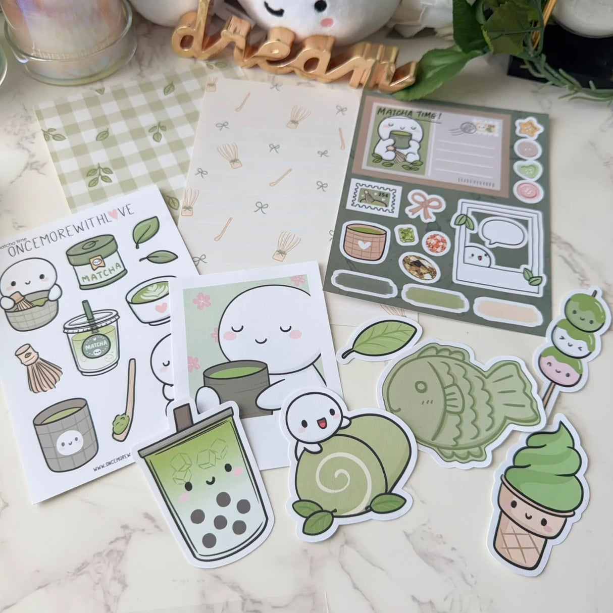 Bring a cozy, calming vibe to your creative projects with the Once More With Love Journaling Kit – Matcha Time. Perfect for planners, scrapbookers, and journal lovers, this kit blends adorable artwork with thoughtfully curated ephemera to help you craft spreads that feel warm, whimsical, and full of personality.