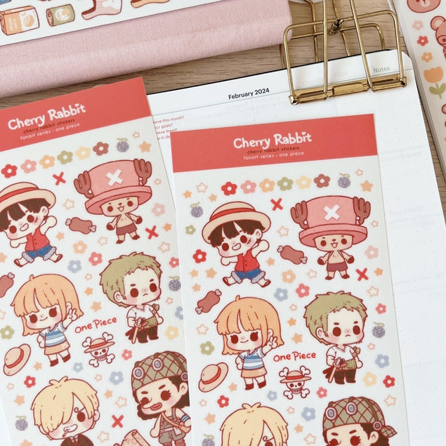 Cherry Rabbit One Piece Sticker Sheet